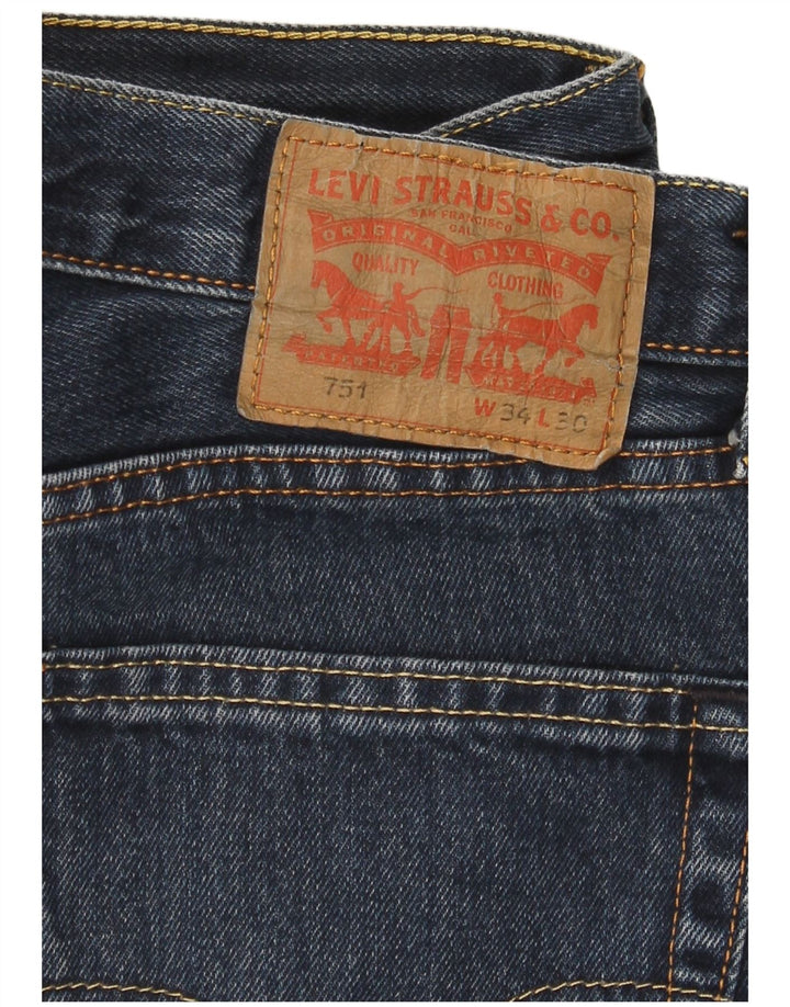 Levi's Herren 751 Straight Jeans W34 L27 Blaue Baumwolle