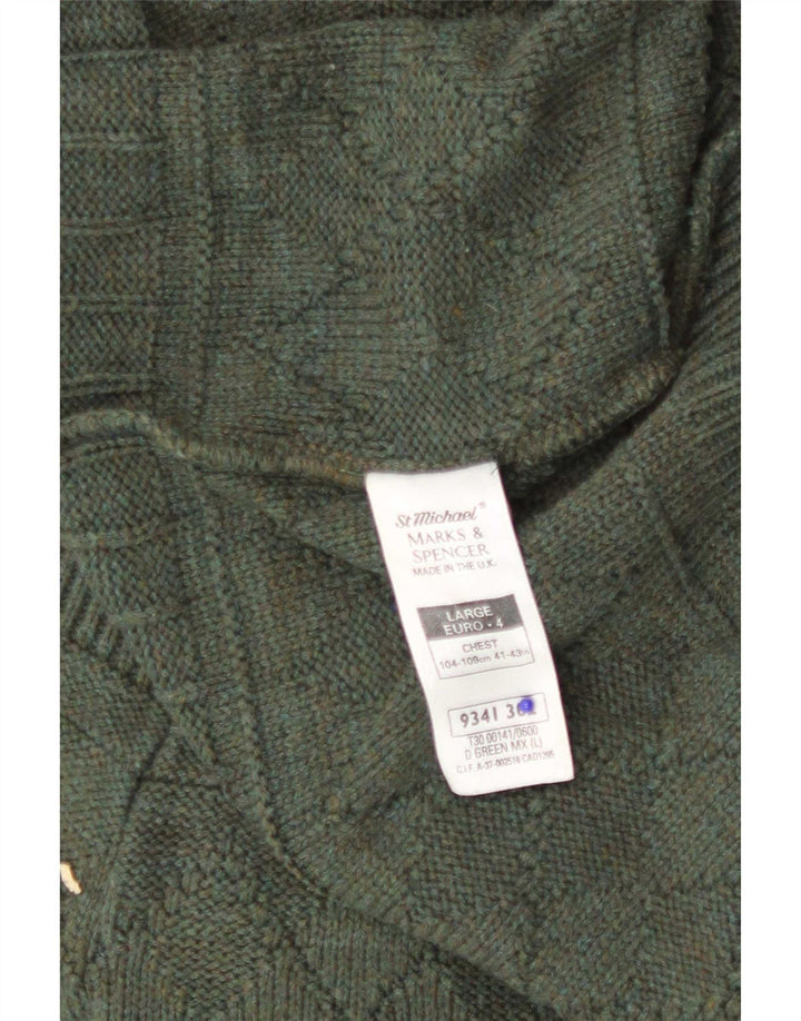 Marks & Spencer Herren St. Michael Cardigan Pullover Gr. Grün