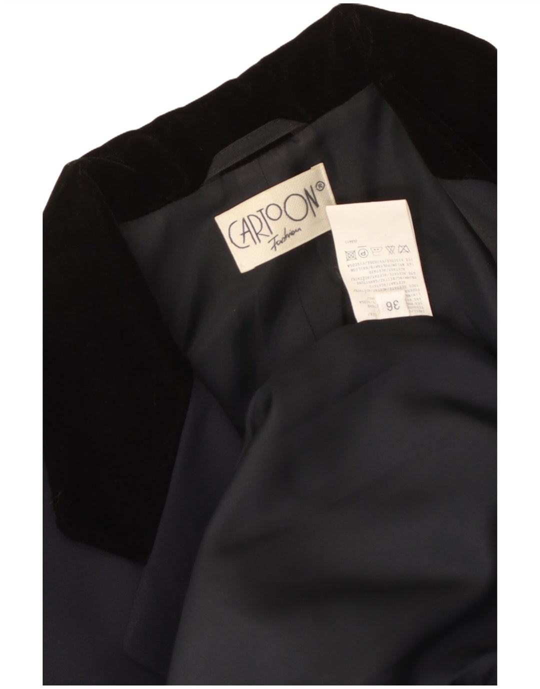 Cartoon Damen-Blazer mit 3 Knöpfen, EU 36, klein, Marineblau, Farbblock