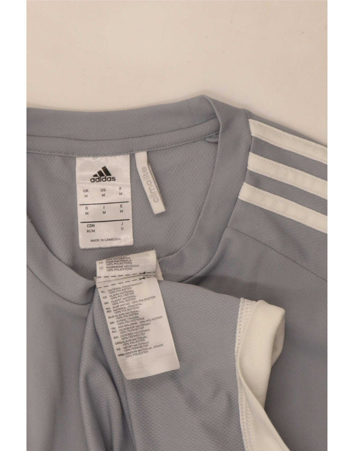 Adidas Herren Climalite T-Shirt Top Mittelgraues Colourblock-Polyester