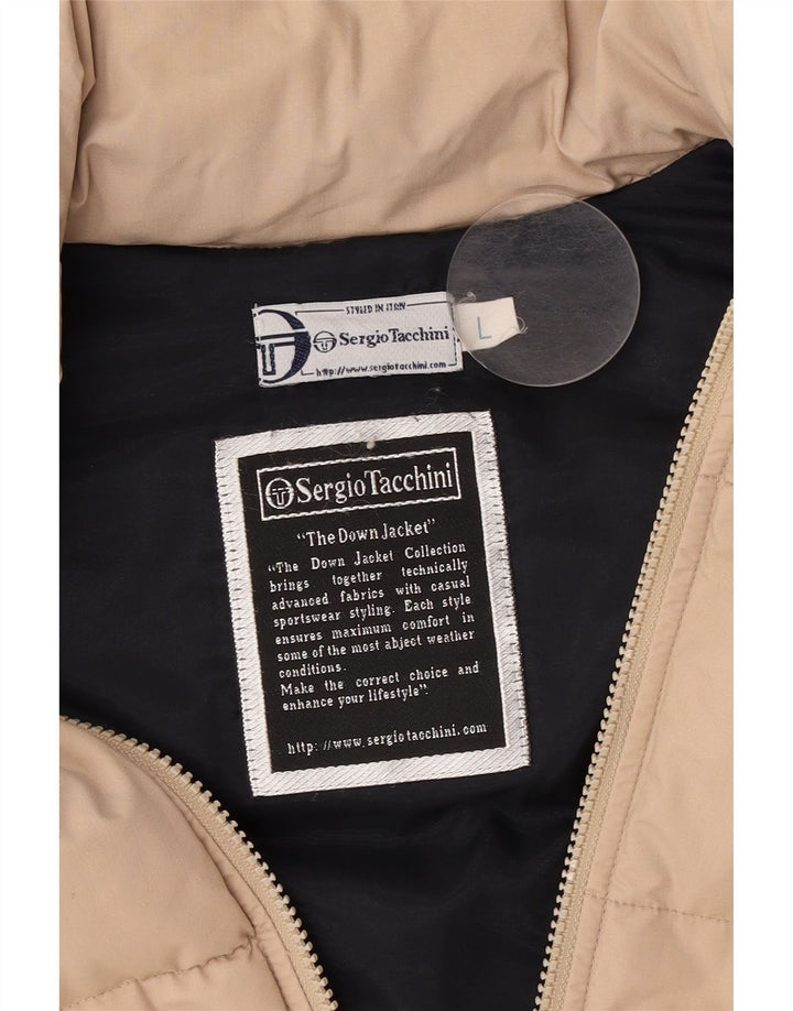 Sergio Tacchini Herren Wattierte Weste UK 40 Large Beige