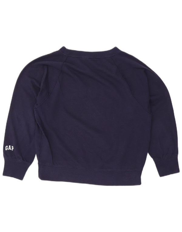 Gap übergroßer Grafik-Sweatshirtpullover für Damen, Gr. 10, Größe S, Marineblau, Baumwolle