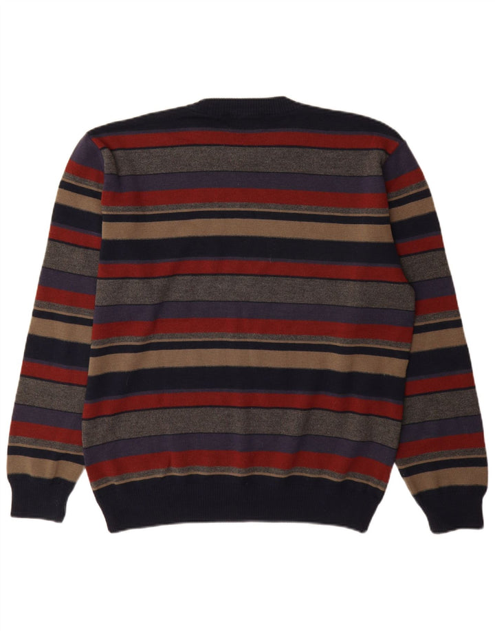 Marks & Spencer Herren-Pullover mit Rundhalsausschnitt, mittelgroß, mehrfarbig gestreift