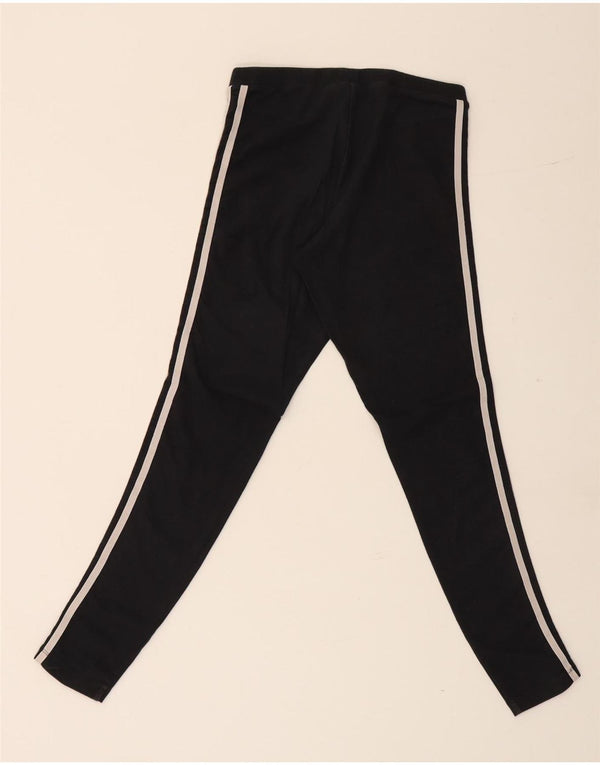 Adidas Damen Leggings UK 10 Small Schwarz Baumwolle