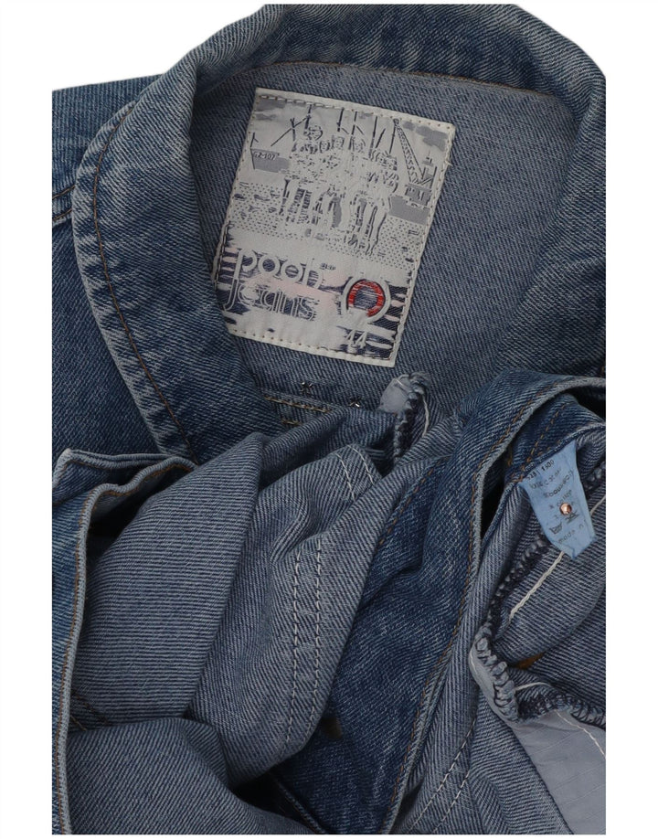 Pooh Damen Jeansjacke EU 44 XL Blaue Baumwolle