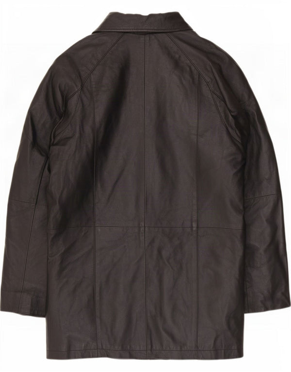 Milan Damen Ledermantel UK 12 Mittelschwarz geblümt