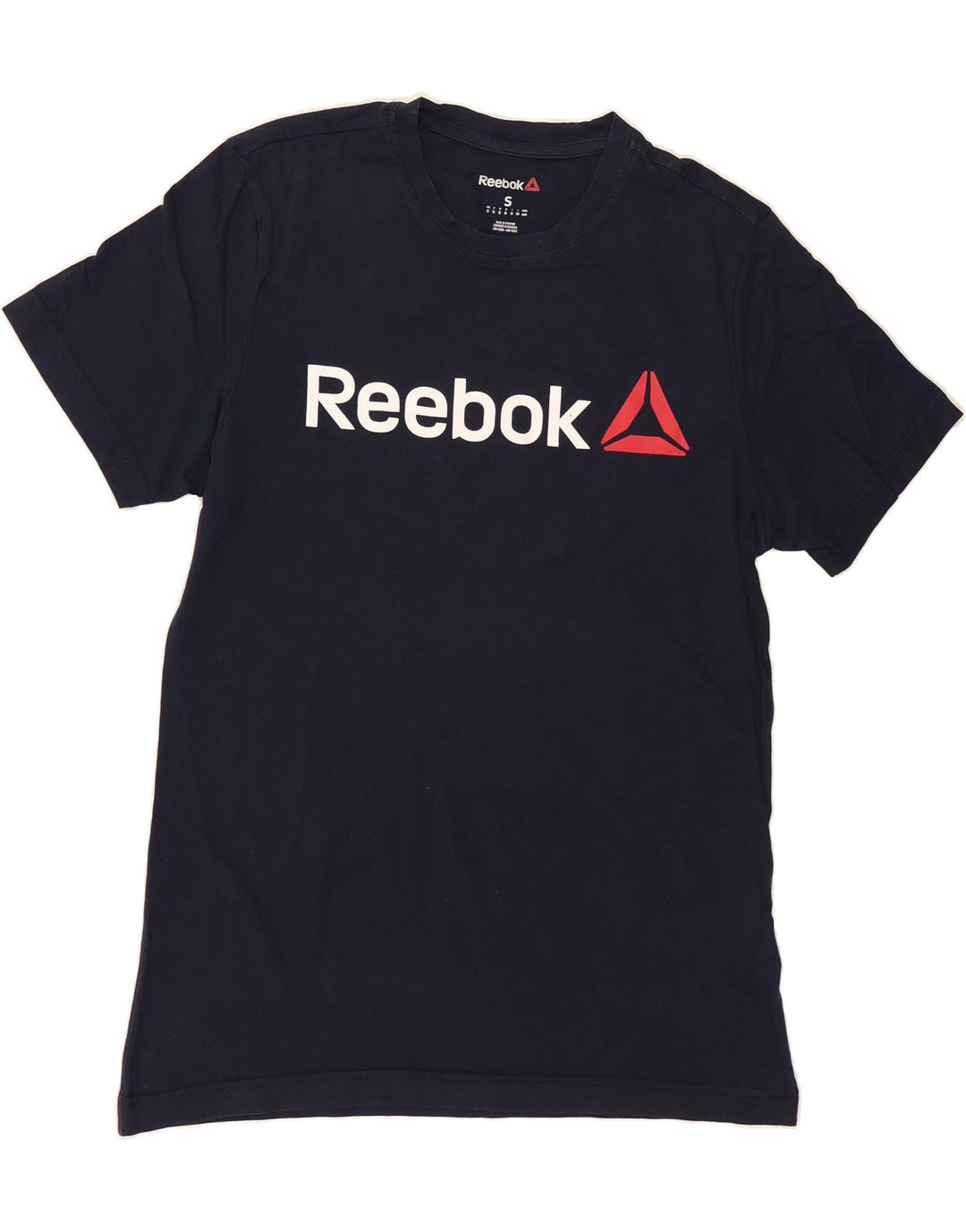 REEBOK Mens Graphic T-Shirt Top Small Navy Blue Cotton Vintage Reebok and Second-Hand Reebok from Messina Hembry 