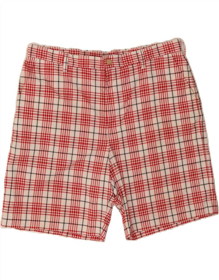 IZOD Mens Chino Shorts W40 XL Red Check Polyester Vintage Izod and Second-Hand Izod from Messina Hembry 