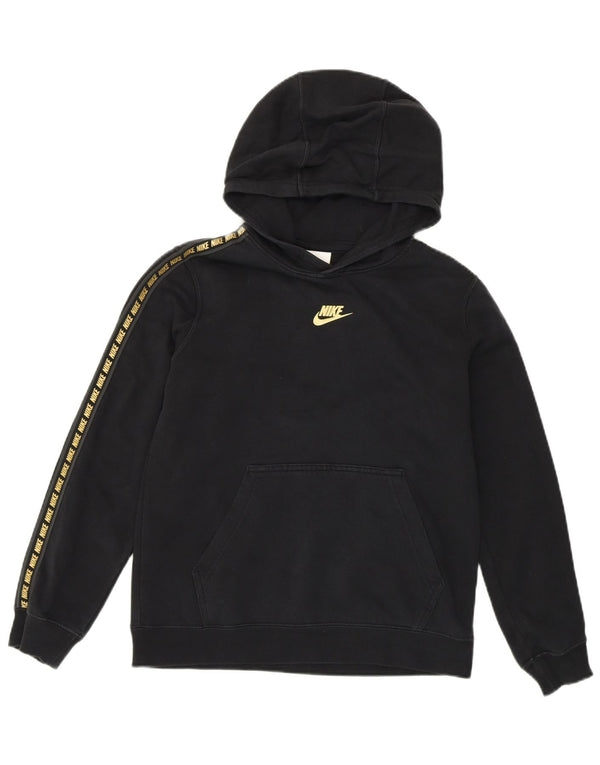 Nike Mädchen-Trainingsanzug mit lockerer Passform und Grafik, 12–13 Jahre, Größe L, Schwarz, Baumwolle