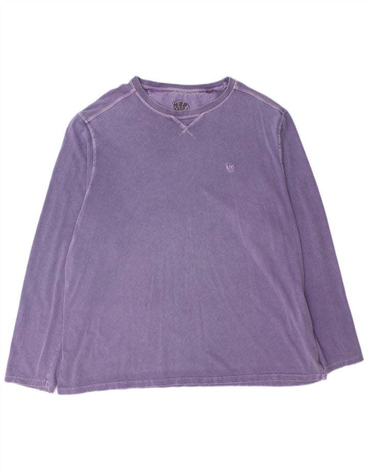 Fat Face Herren-Top, langärmelig, 2XL, Lila, Baumwolle