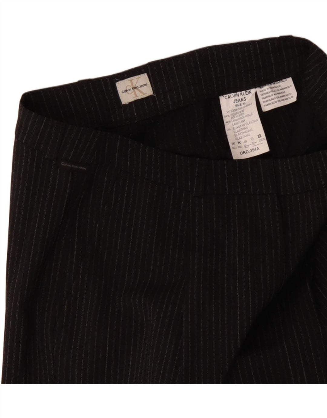 CALVIN KLEIN Gerade Chino-Hose für Damen, W30, L31, grau gestreift, Polyester