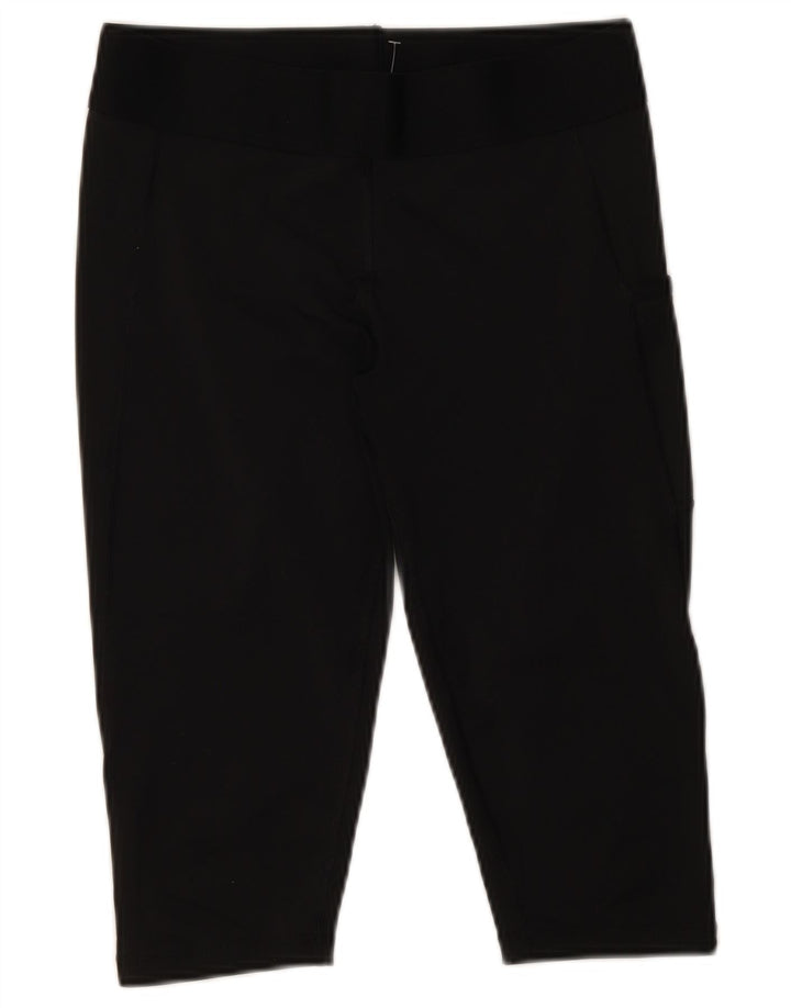 ADIDAS Damen Graphic Capri Leggings UK 12/14 Medium Schwarz
