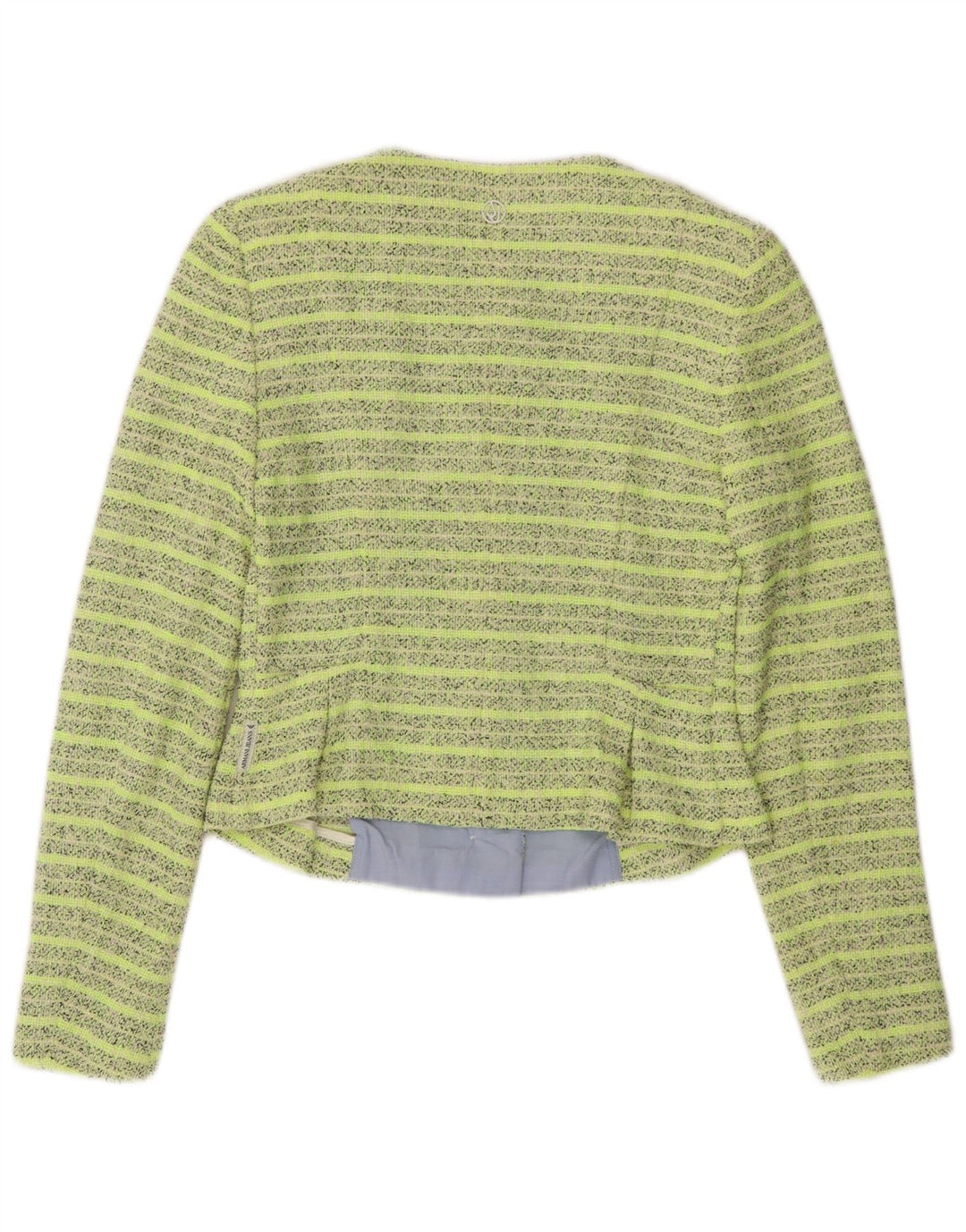 ARMANI JEANS Damen Crop 5 Button Blazer Jacke IT 42 Mittelgrün gestreift