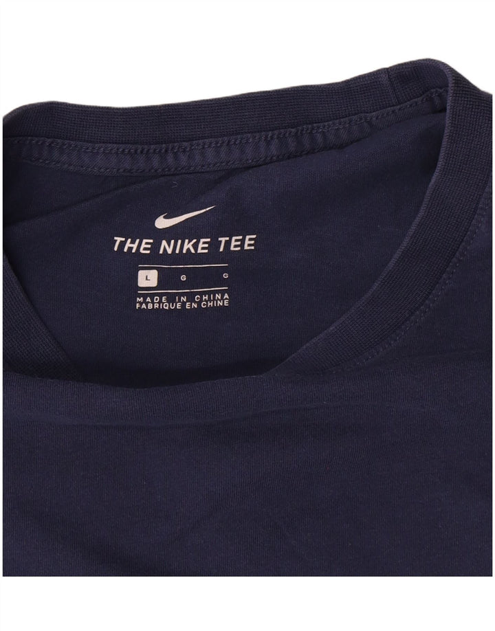 Nike Herren T-Shirt Top Large Marineblau Baumwolle
