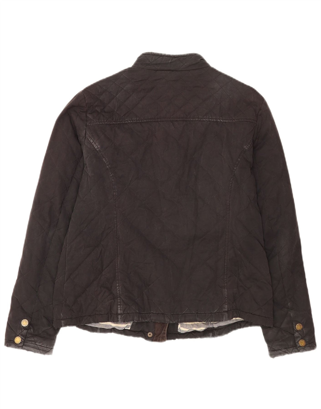 Fat Face Damen Steppjacke UK 14 Large Schwarz Baumwolle