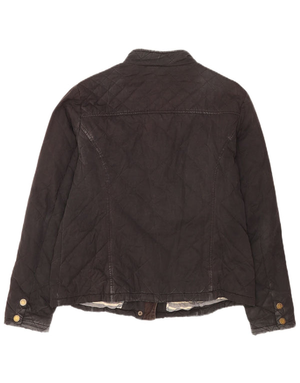 Fat Face Damen Steppjacke UK 14 Large Schwarz Baumwolle