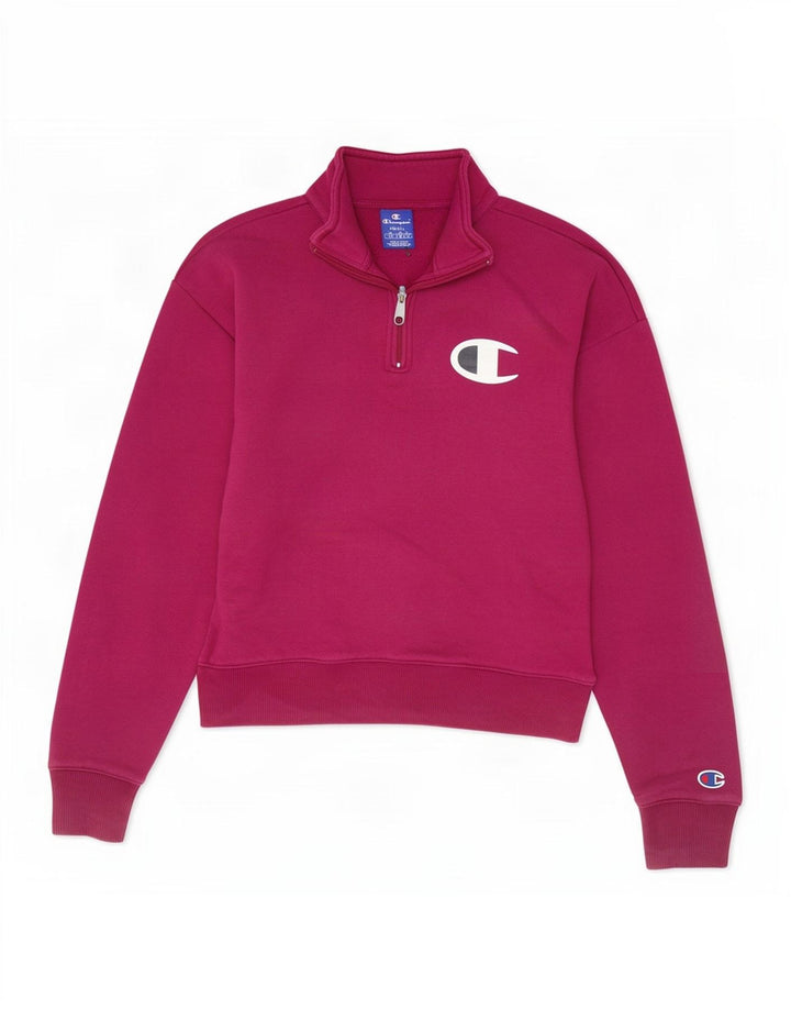 Champion Damen Crop Oversized Sweatshirt Pullover UK 10 Small Kastanienbraun