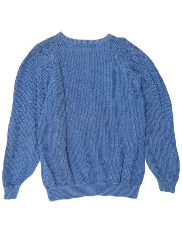 KAPPA Damen-Pullover, übergroß, Rundhalsausschnitt, Gr. 18, XL, Blau, Baumwolle