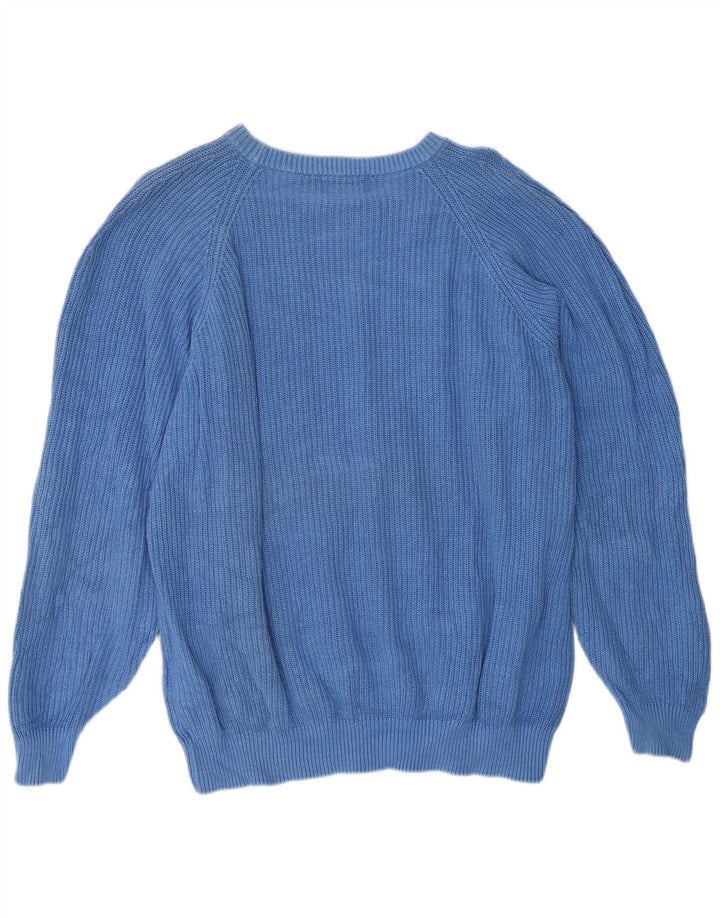KAPPA Damen-Pullover, übergroß, Rundhalsausschnitt, Gr. 18, XL, Blau, Baumwolle