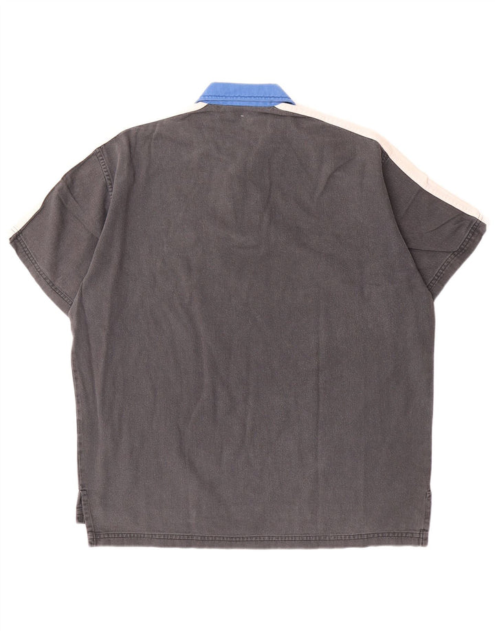 North Sails Herren-Poloshirt mit Grafik, mittelgraue Colourblock-Baumwolle