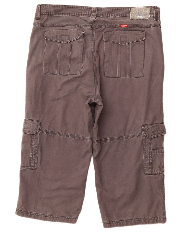 HERO BY JOHN MEDOOX Herren Cargo-Bermudashorts UK 43 Large W36 Graue Baumwolle