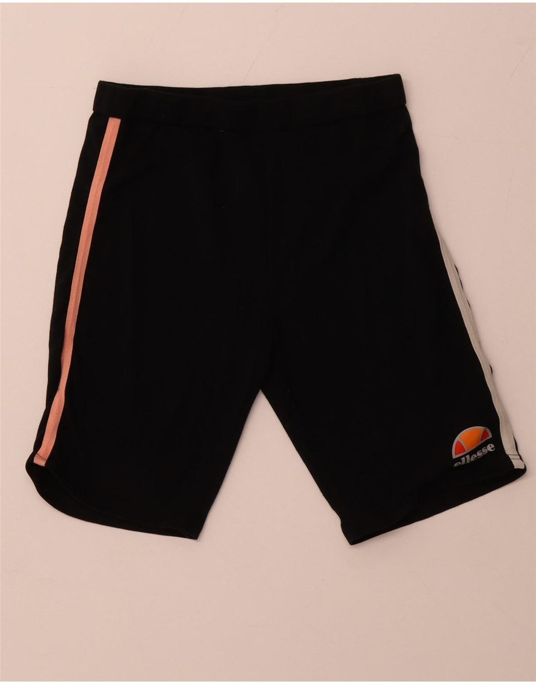 ELLESSE Damen Sportshorts UK 12 Mittelschwarze Baumwolle