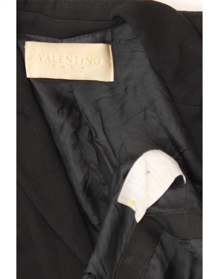 Valentino Damen Roma Open Blazer Jacke UK 4 XS Schwarze Wolle
