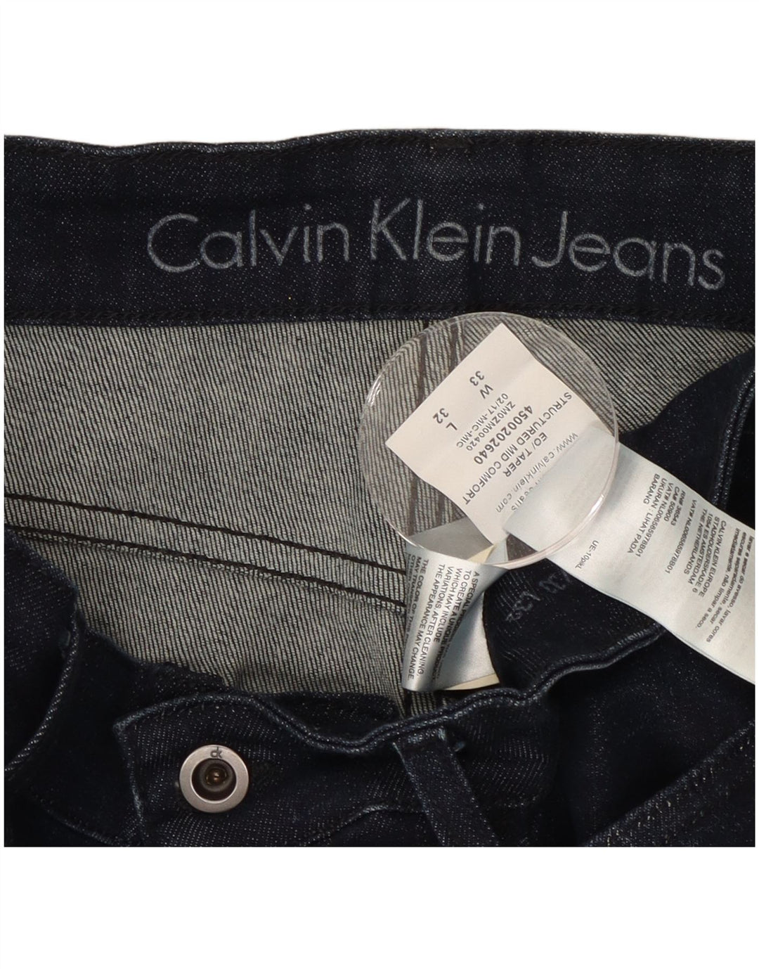 CALVIN KLEIN Herren Slim Jeans W33 L32 Marineblaue Baumwolle