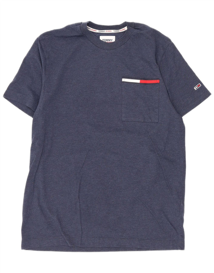 Tommy Hilfiger Herren T-Shirt Top Small Marineblau Baumwolle