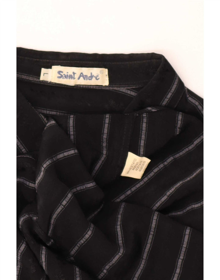 Vintage Herren-Pulloverhemd, groß, schwarz gestreift, Acetat