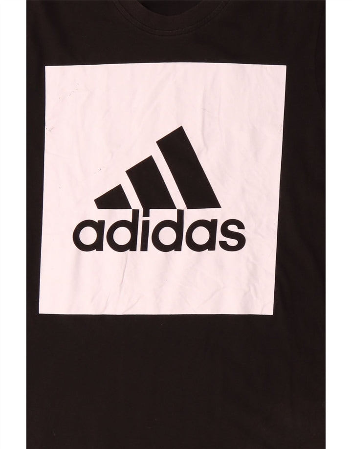 ADIDAS Herren Grafik-T-Shirt-Oberteil, groß, schwarze Farbblock-Baumwolle