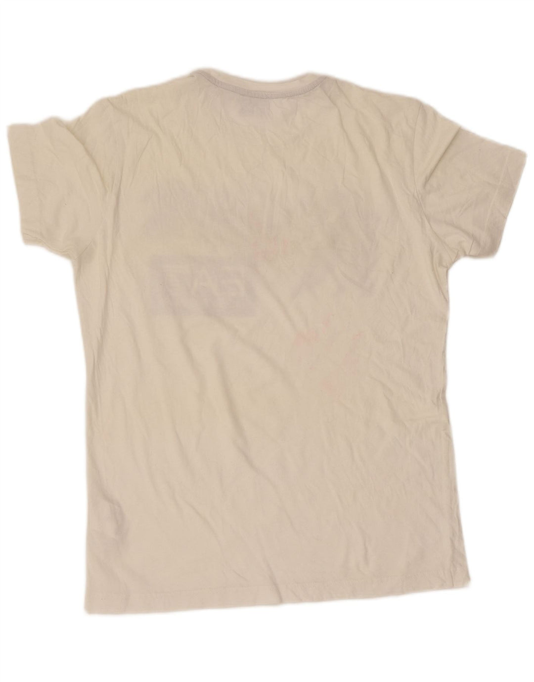 EMPORIO ARMANI Damen Grafik-T-Shirt-Oberteil UK 14 Mittelweiße Baumwolle