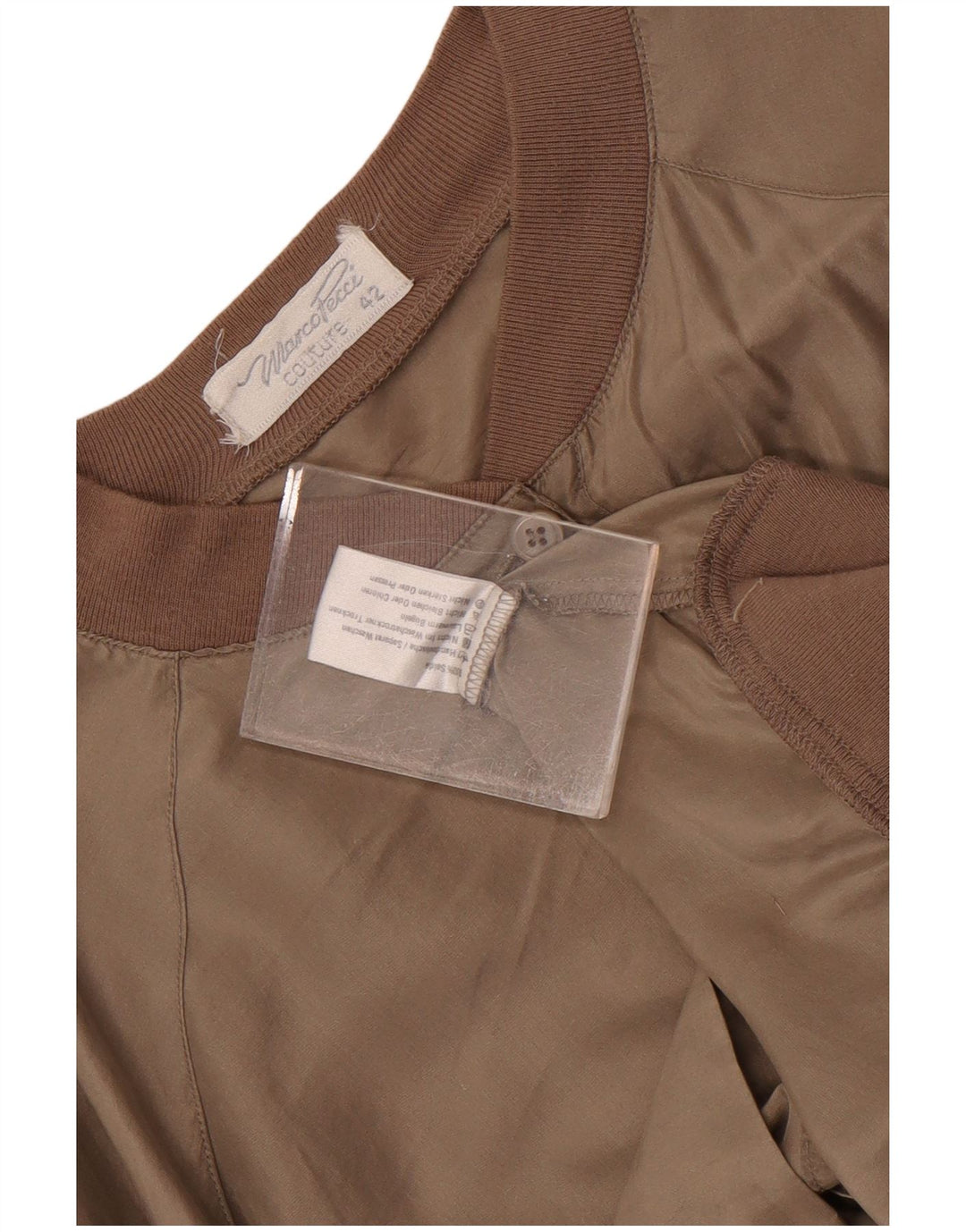 Marco Pecci Damen Übergroße Bomberjacke IT 42 Mittelbraune Seide