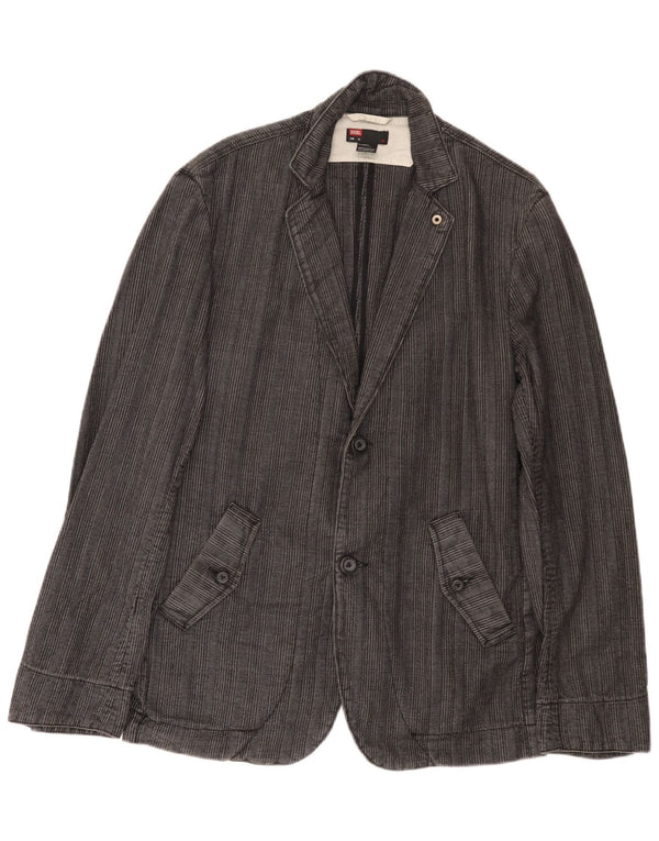Diesel Herren-Blazer mit 2 Knöpfen, UK 42, XL, grau gestreift, Baumwolle