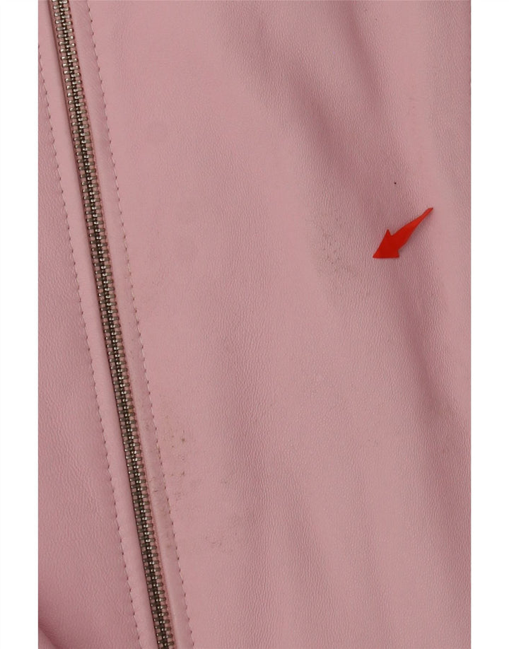 CABRINI Damen Lederjacke UK 16 Großes rosa Leder