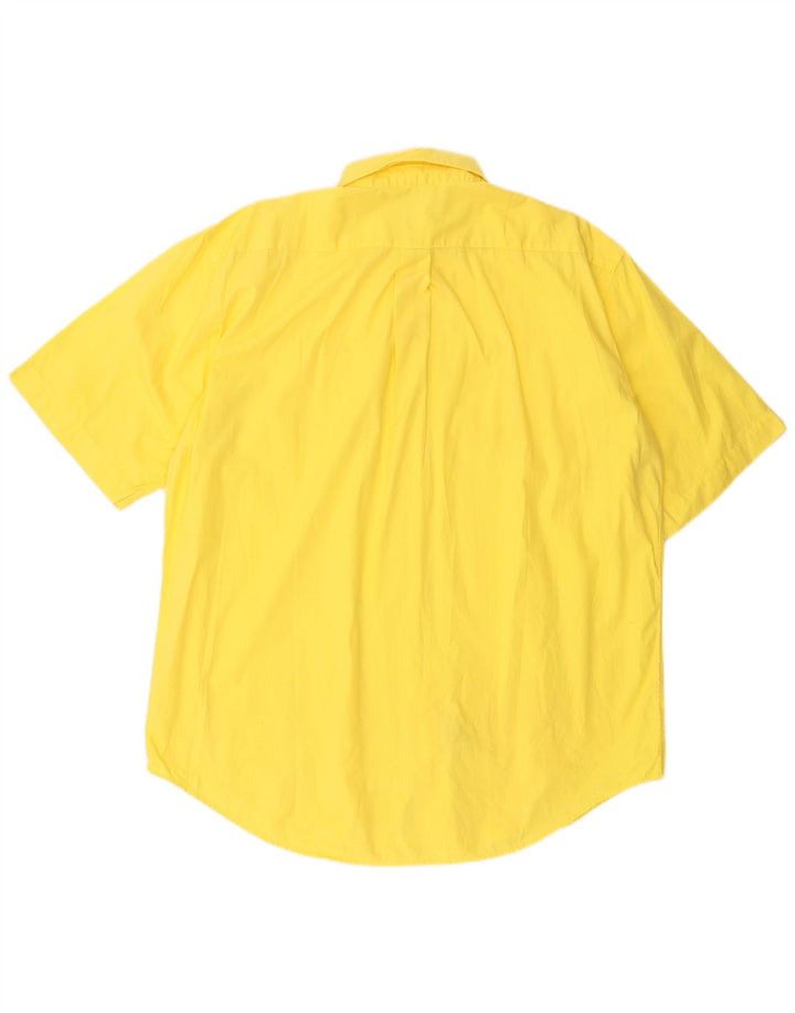 BENETTON Herren Kurzarmhemd XL Gelb Baumwolle