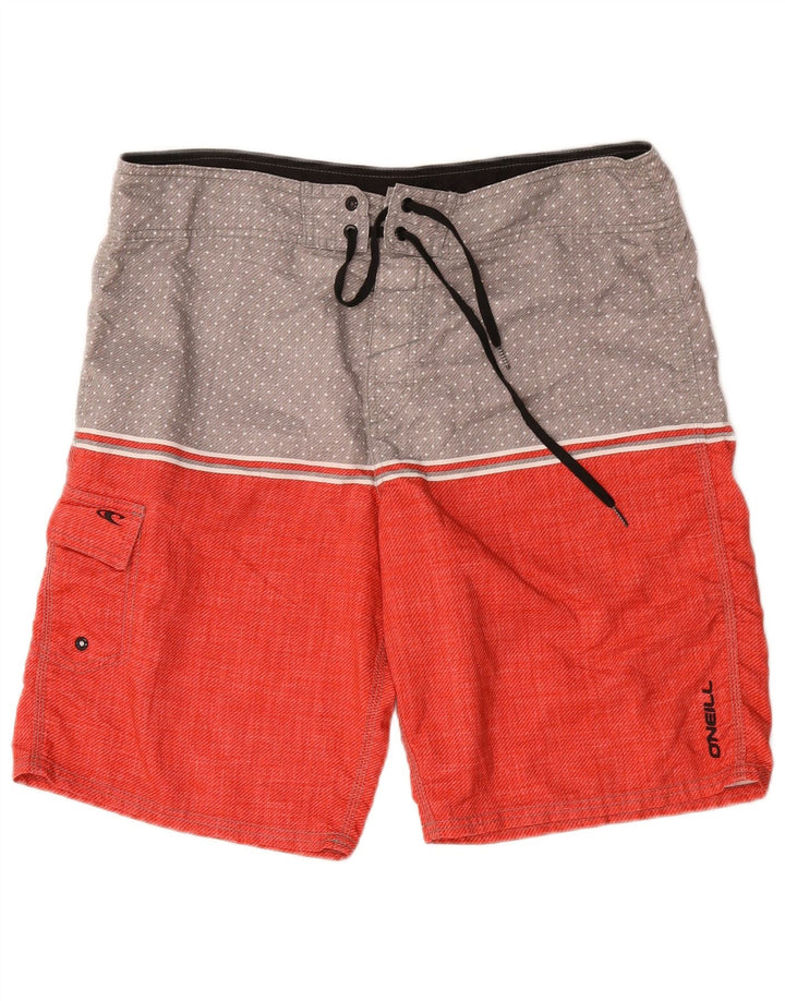 O'Neill Herren-Badeshorts, Größe L, Rot, Farbblock