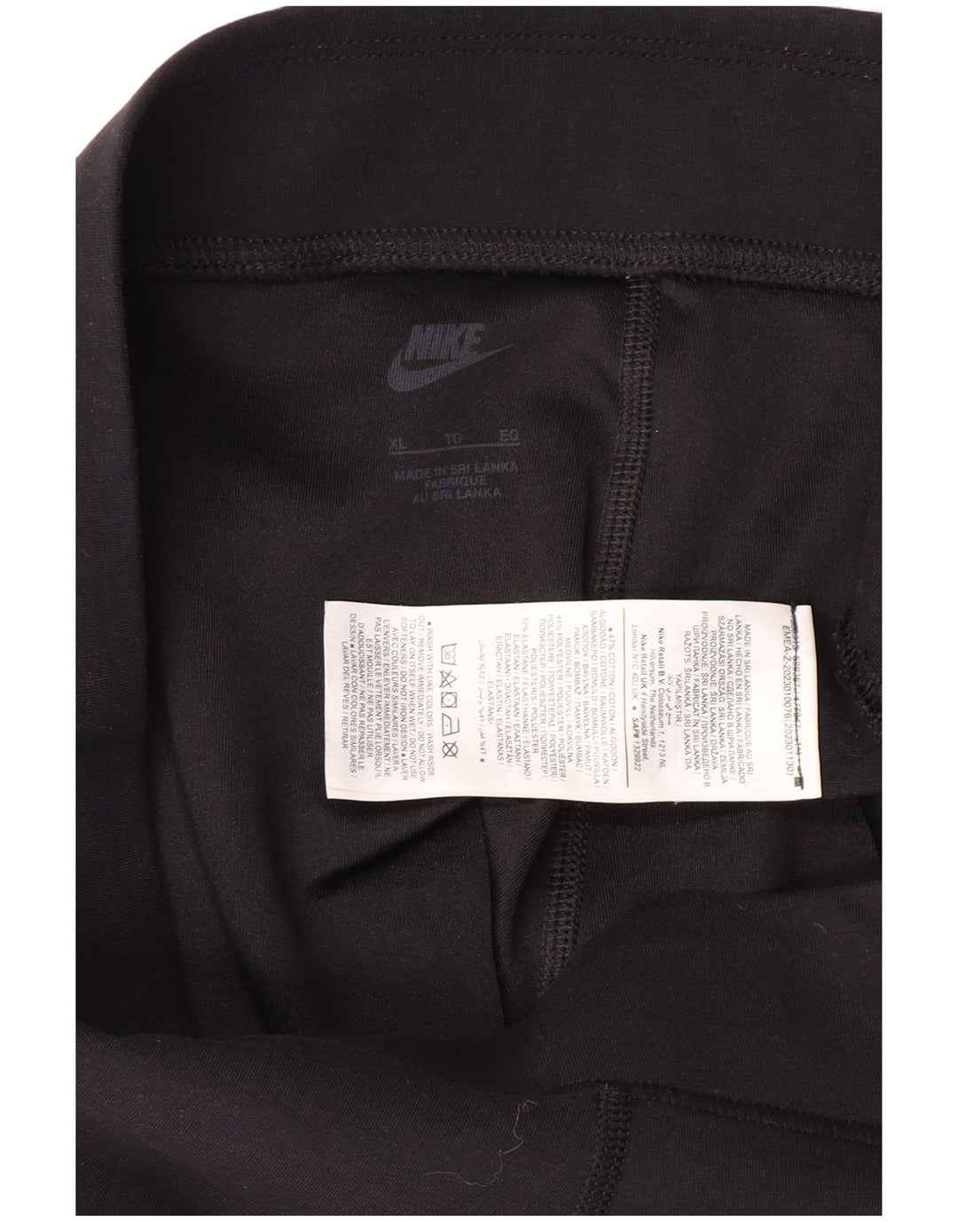 NIKE Damen Graphic Leggings UK 18 XL Schwarz Baumwolle