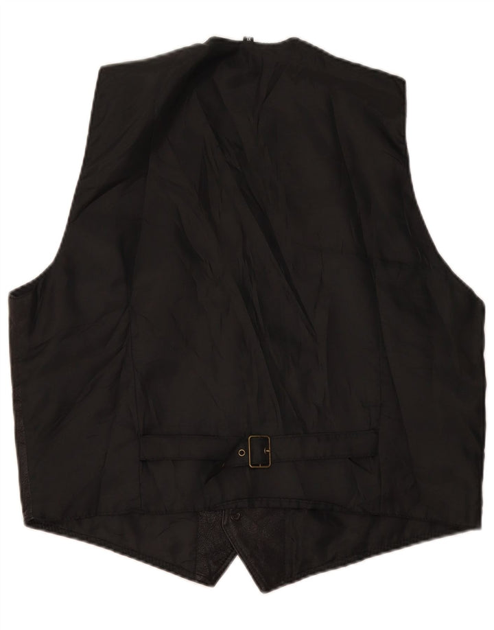 Vintage Herren Weste XL Schwarzes Leder