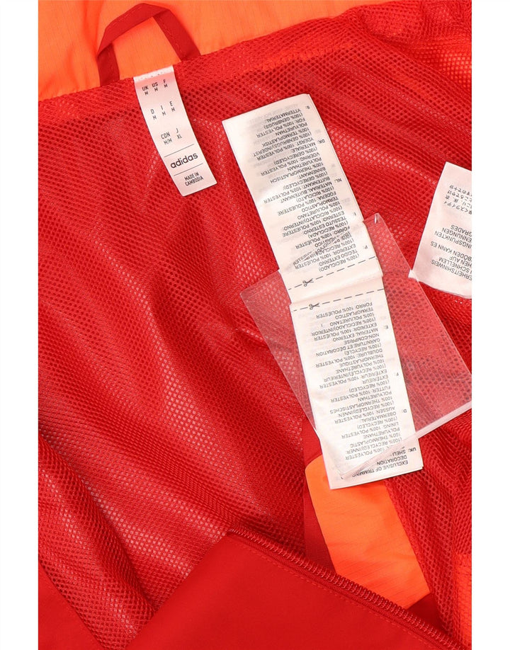 Adidas Herren Graphic Hooded Rain Jacket UK 38 Mittelroter Farbblock