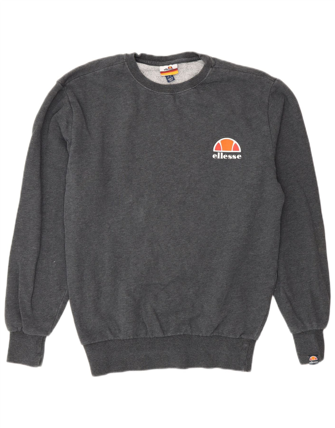 Ellesse Herren-Sweatshirt-Pullover, klein, graue Baumwolle