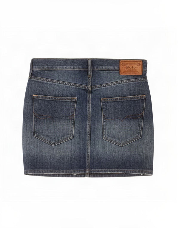 Polo Ralph Lauren Damen Mini-Jeansrock US 4 Small W28 Blaue Baumwolle