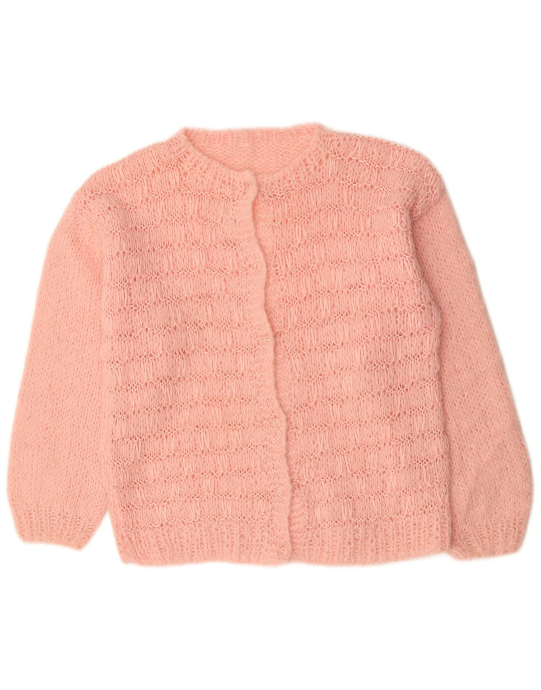 VINTAGE Damen Cardigan Pullover UK 18 XL Rosa Acryl