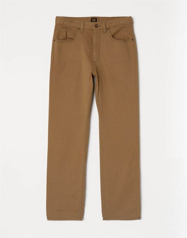 Lee Herren Brooklyn Straight Casual Hose W32 L32 Braune Baumwolle