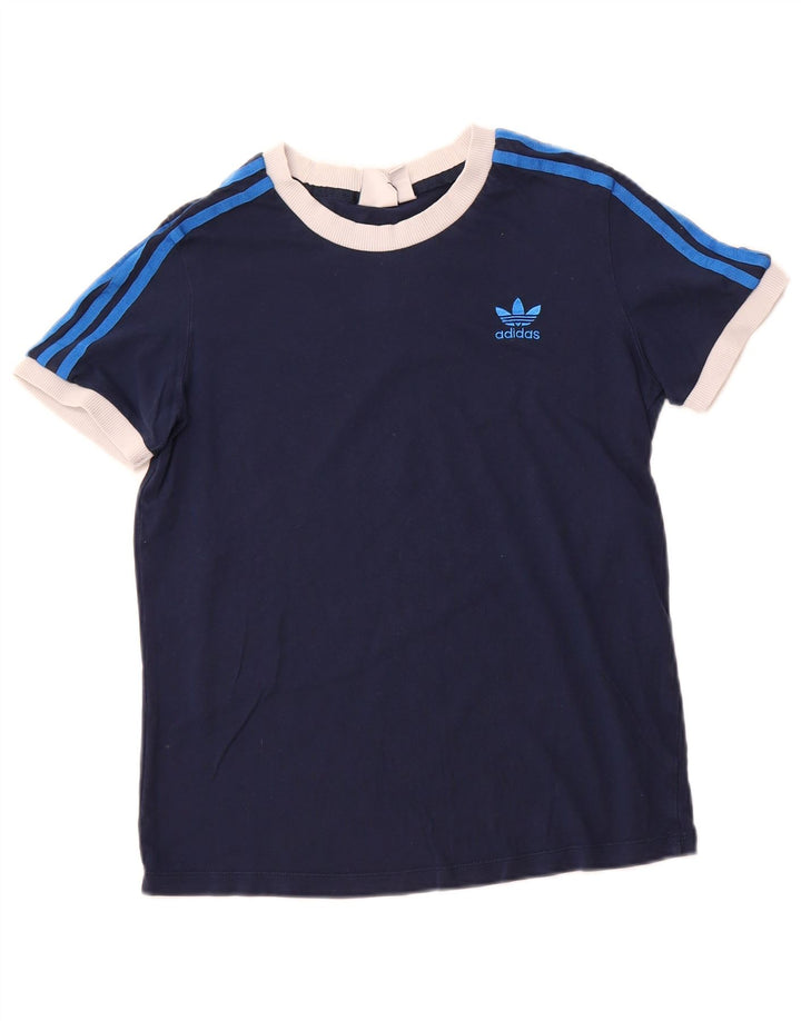 ADIDAS Damen T-Shirt Top UK 12 Medium Marineblau