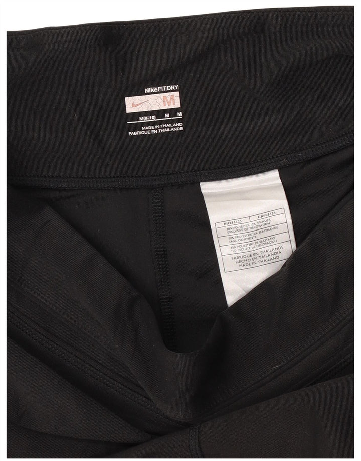Nike Damen Dri Fit Capri Leggings US 8/10 Mittelschwarzes Polyester