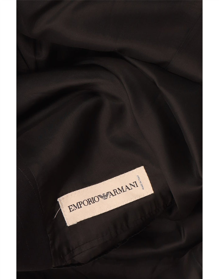 Emporio Armani Herren 3-Knopf-Blazerjacke IT 48 Mittelschwarzer Nadelstreifen