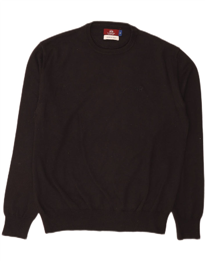 La Martina Herren-Pullover „Buenos Aires“ mit Rundhalsausschnitt, mittleres Marineblau