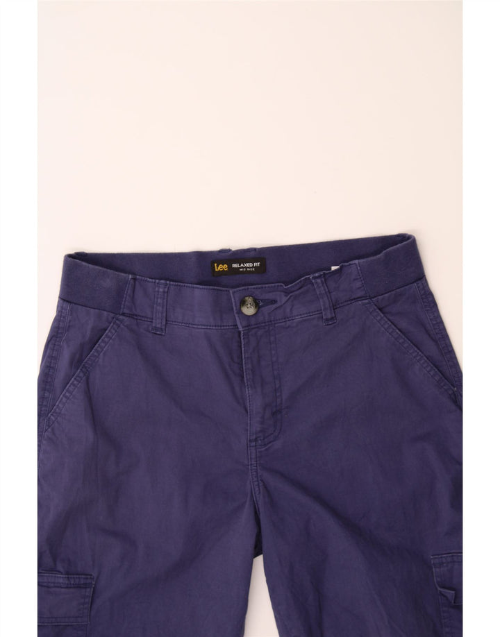 LEE Womens Mid Rise Relaxed Fit Cargo Shorts US 6 Medium W32  Navy Blue Vintage Lee and Second-Hand Lee from Messina Hembry 