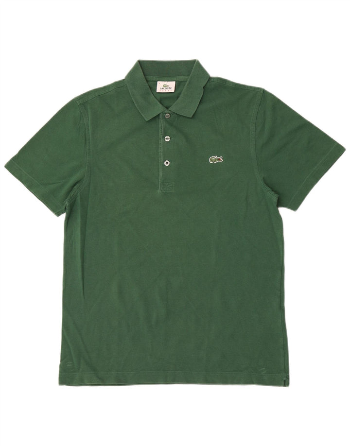 Lacoste Herren-Poloshirt, Größe 4, mittelgrüne Baumwolle